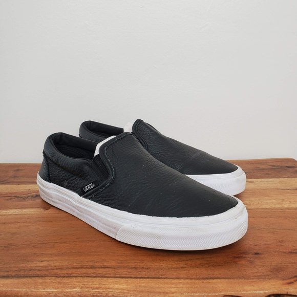 Vans Shoes - Vans Leather Slip-On Sneakers / 7.5